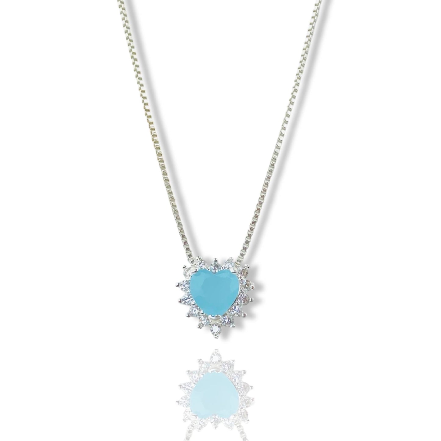 Diana Heart Necklace - Light Blue