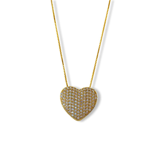 studded heart necklace